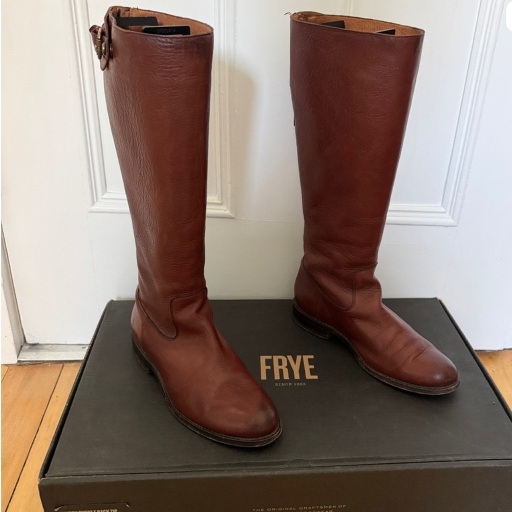 Frye Jayden buckle back zip boots